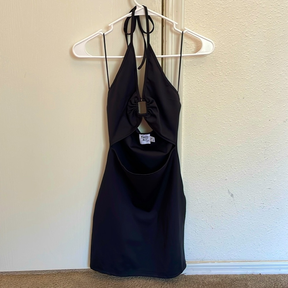 Princess Polly Black Halter Mini Dress